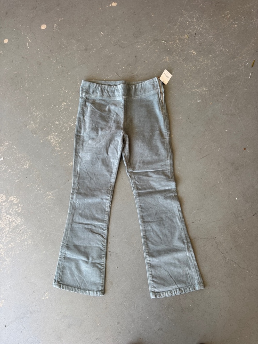 Free People Cropped Flare Pants in Light Gray